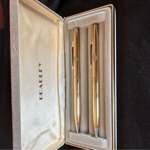 Collectible Dr. Pepper Gold 22K Gold Electroplate Finish Ink Pen and Pencil Set